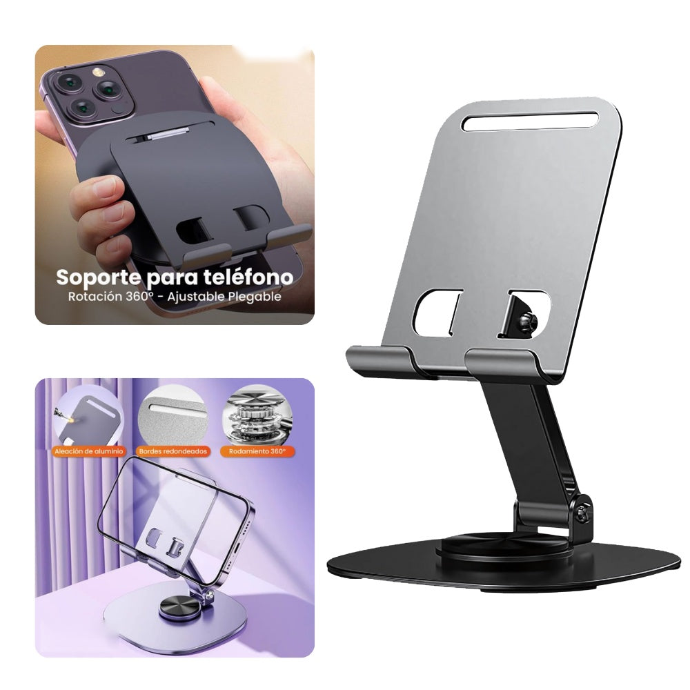 Base Soporte Para Celular Tablet Metalico Con Rotacion 360 Oficina Corporativo