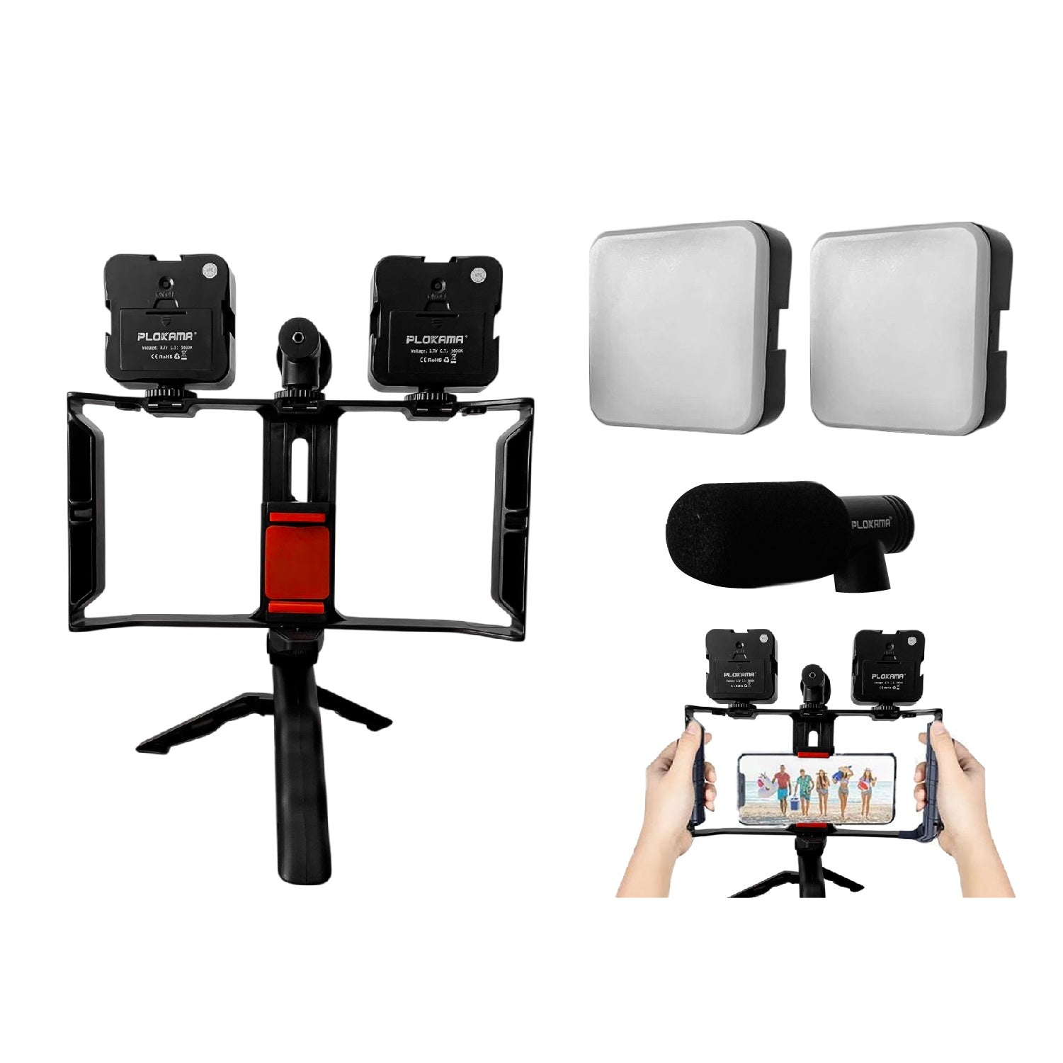 Soporte Profesional Making Crear Contenido Microfono Luz Led Rgb Estabilizador Ideal Tiktoks Youtube Instagram