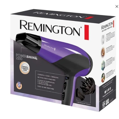 Secador Remington Power Shine Con Ceramica Iones Y Turmalina Original