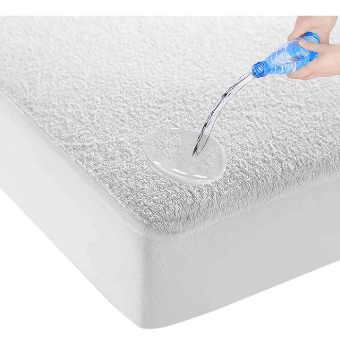 Protector De Colchon Antifluido Para Cama Doble Terry Home