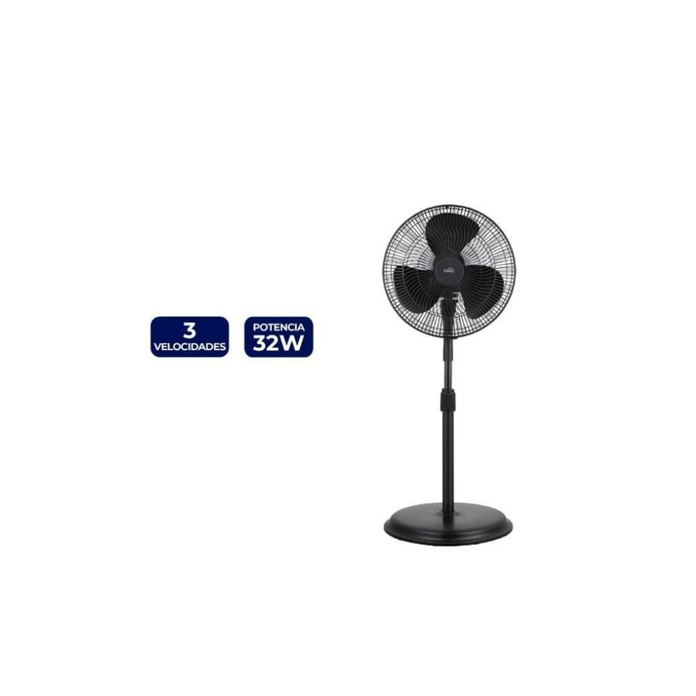 Ventilador De Pedestal Kalley 16" 32W - 3 Velocidades, Altura Ajustable
