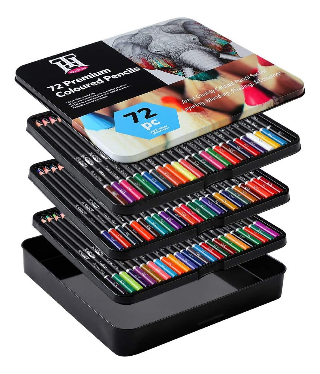 Kit De 72 Lapices Colores Premium Para Colorear Cromatica