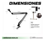 Pie De Microfono Fijo En Voladizo Ajustable Base Metalica
