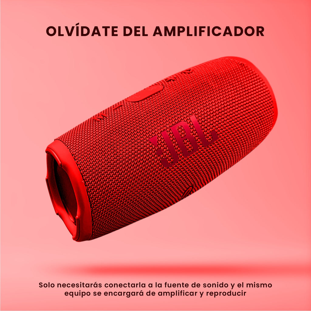 Parlante Jbl Charge 5 Replica 1.1 - Sonido Potente, Bluetooth, Portatil Rojo
