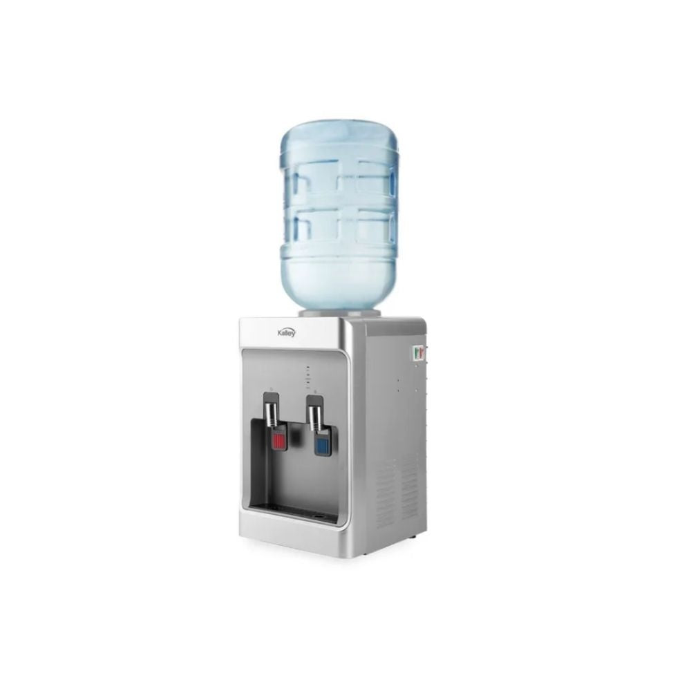 Dispensador De Agua Kalley De Botellon Sobremesa Frio Y Caliente Plateado