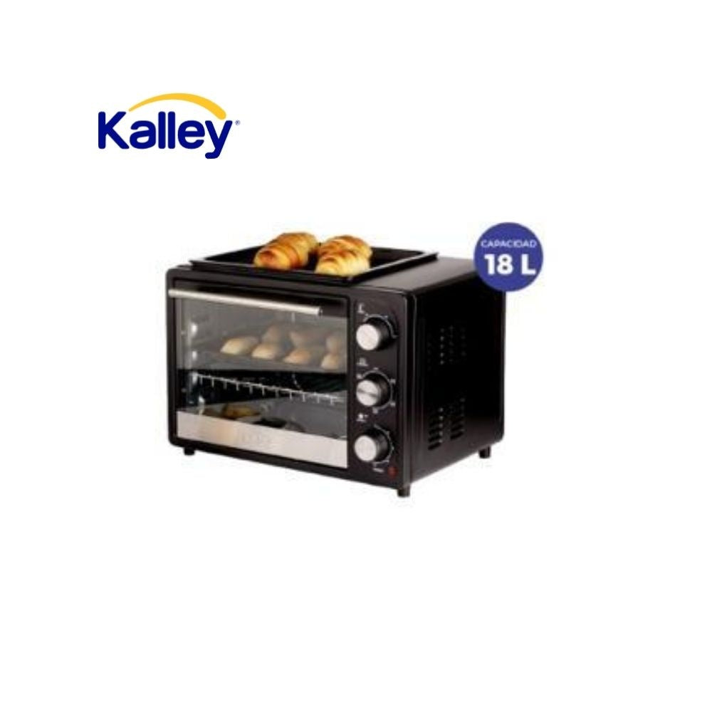 Horno Electrico Kalley 18 Litros 1200W - Tostador Y Asador Compacto