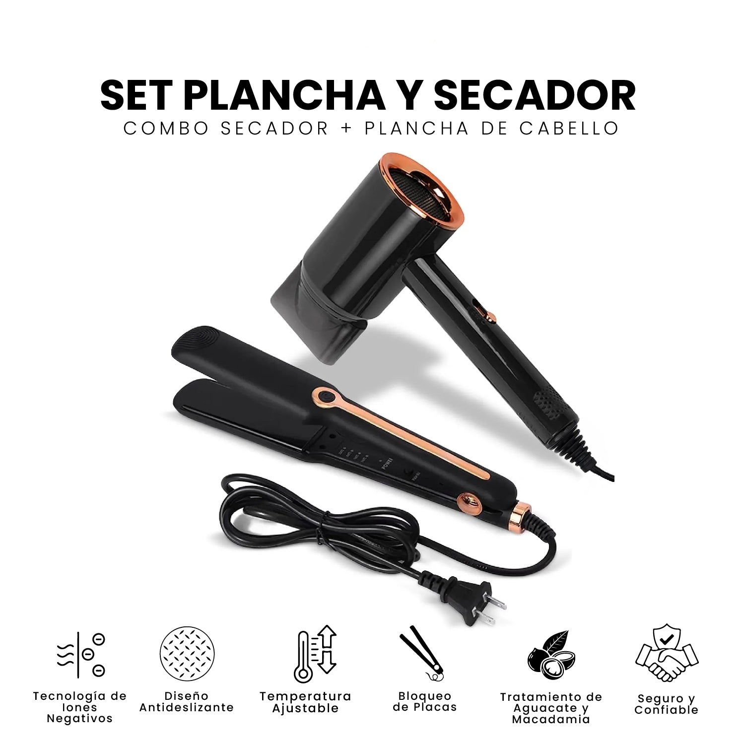 Secador Y Plancha Remiogton Con Aceite De Aguacate Y Macadamia Anti Frizz, Brillo Y Termoprotector