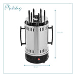 Barril Asador Giratorio Brochetas Electrico 1200W Acero Inox 110V