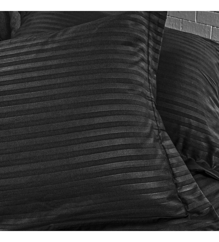 Edredon Cubrelecho Premium Negro Cama Doble Fundas Almohadas