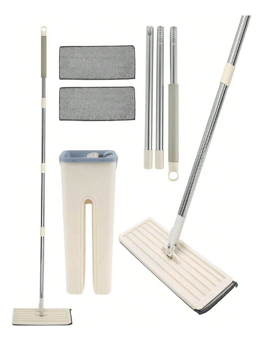 Trapero Plano Con Balde Escurridor Doble Compartimiento Beige 2 Mopas Innovo Home