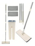 Trapero Plano Con Balde Escurridor Doble Compartimiento Beige 2 Mopas