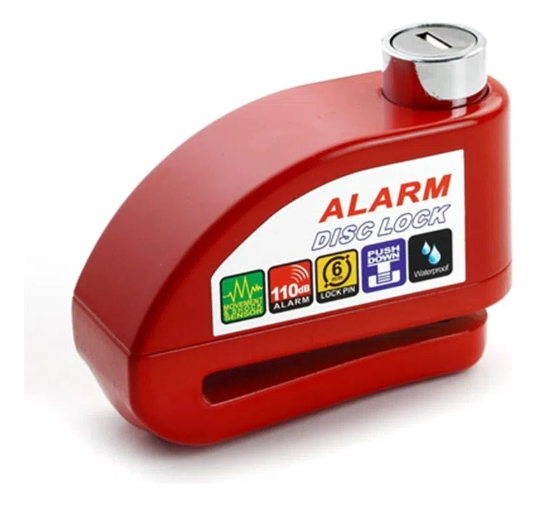 Candado Freno De Disco Con Alarma Para Moto O Bicicleta Inox