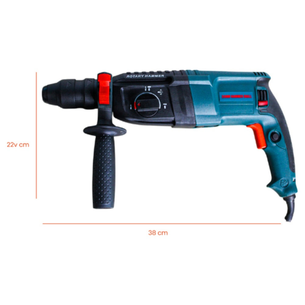 Rotomartillo Hammer Doble Mandril Percutor Taladro Con Estuche Trabajo Liviano 900W