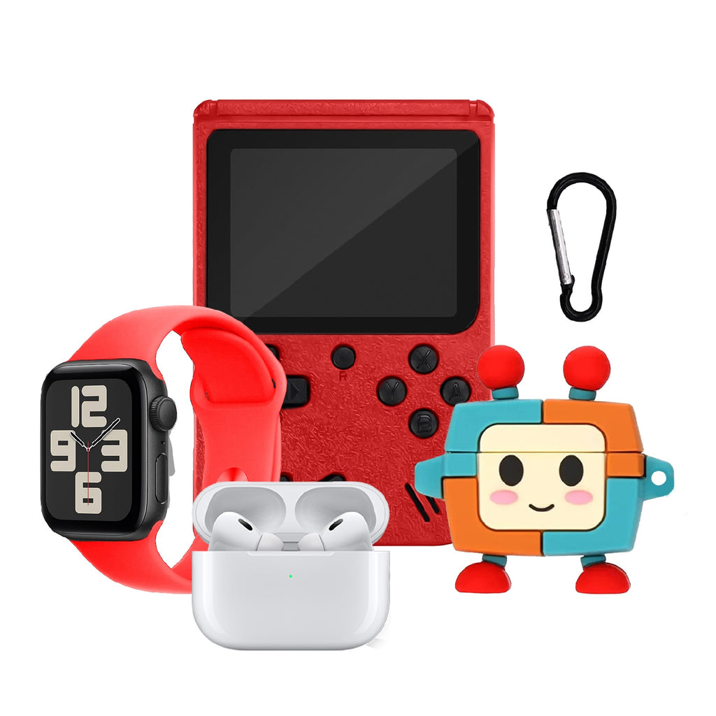 Smart Watch Deportivo Serie 8 Plus Con Audifonos Case Videojuegos Rojo