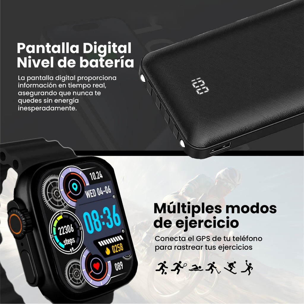 Smartwatch Deportivo Con 7 Pulsos Contesta Llamadas Con Bateria Portatil Para Celular