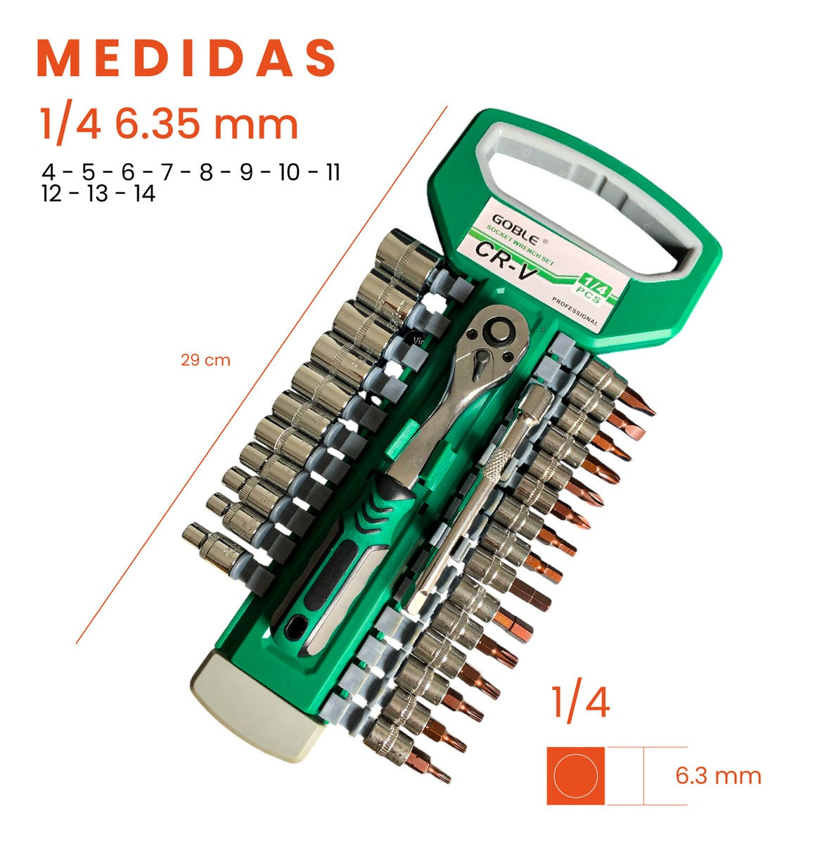 Juego De Rachet 28 Pz Herramienta Basics Practico Multifuncional Crome Vanadium