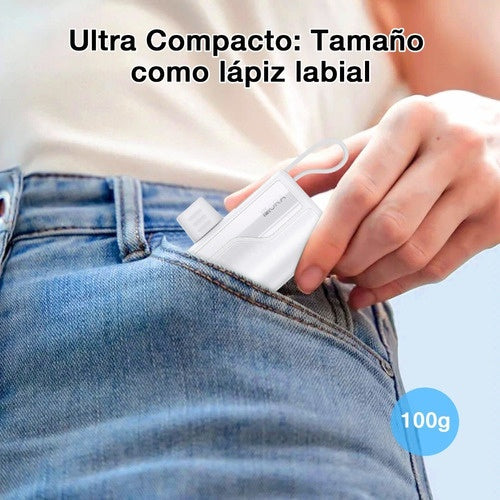 Power Bank 4500Mah Bateria Portatil Tipo C Con Usb Am Mini Color Blanco