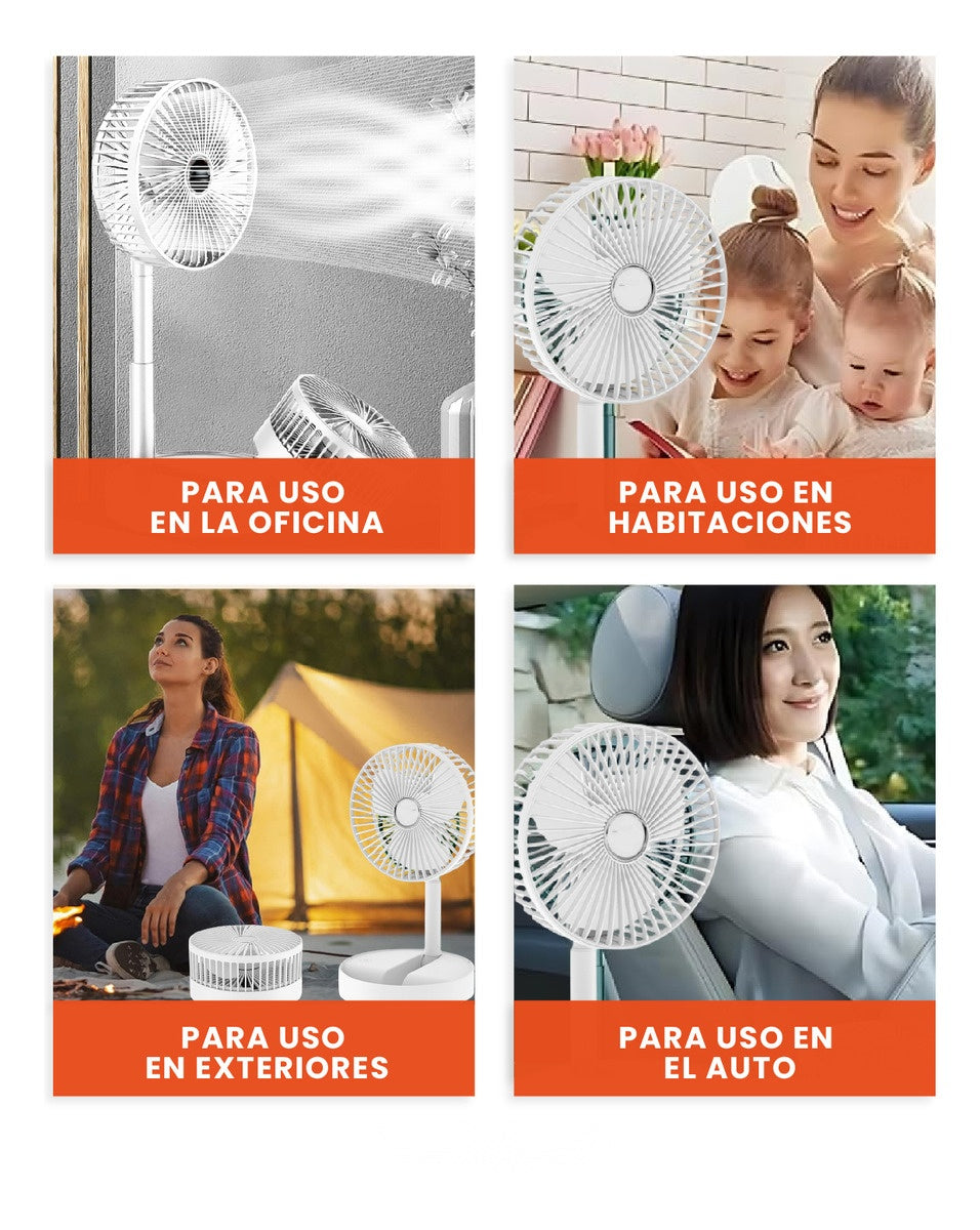 Mini Ventilador De Escritorio Mesa Recargable Con Base De Celular Ajustable 3 Velocidades