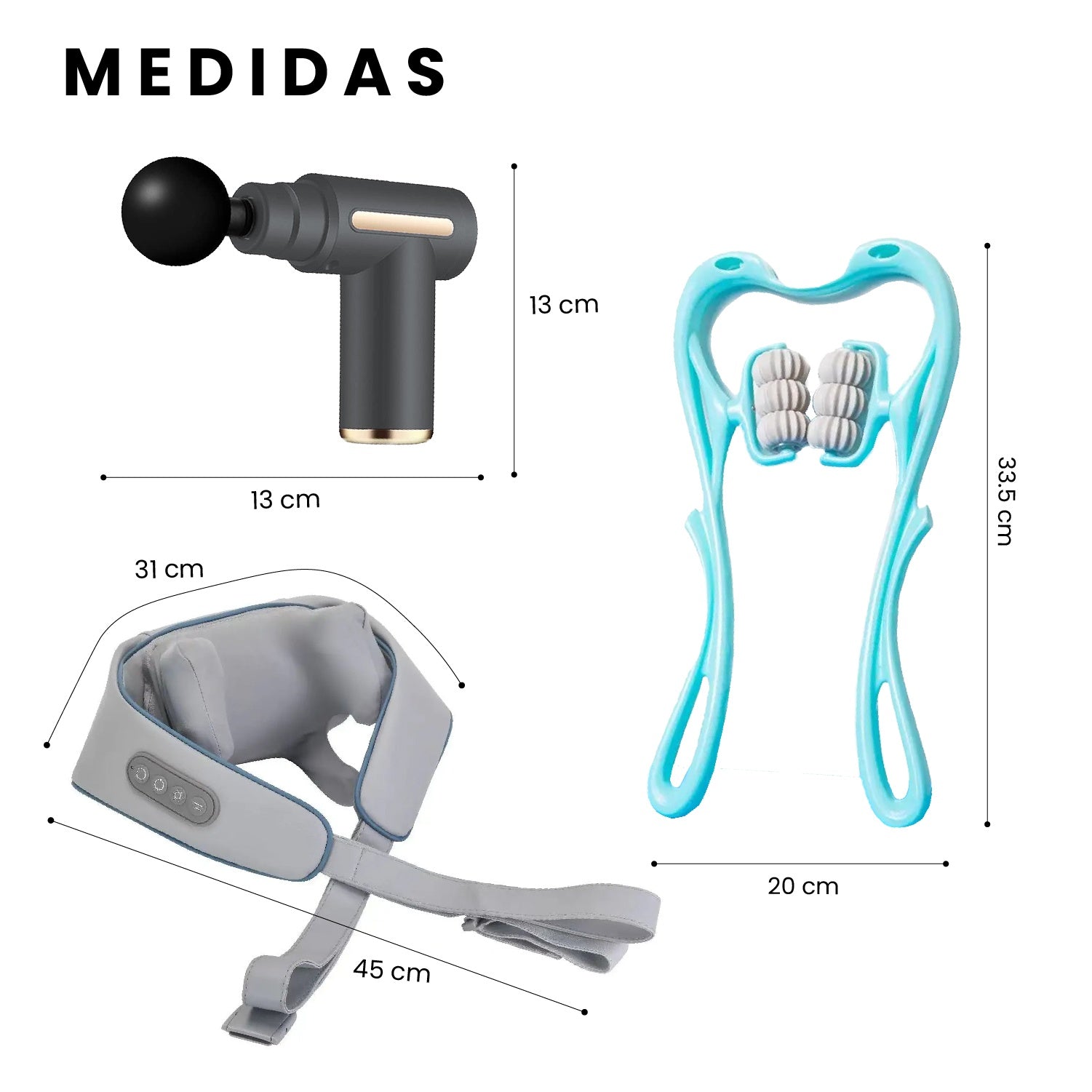 Masajeador De Cuello Anti Estres Relajante Masajeador Accesorios 3 En 1