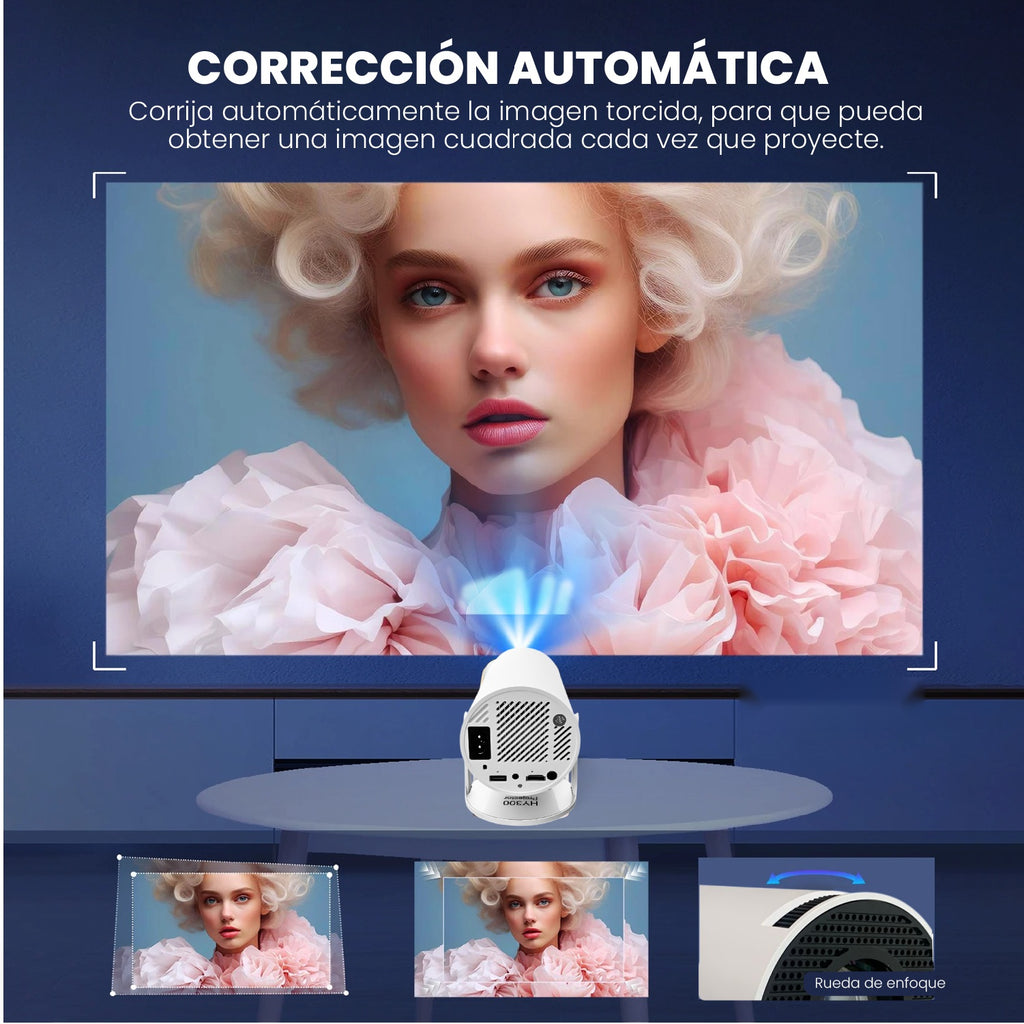 Proyector Hy Android 4K 200 Pulgadas Smart Tv + 2 Controles Gaming Netflix Youtube Prime Disney