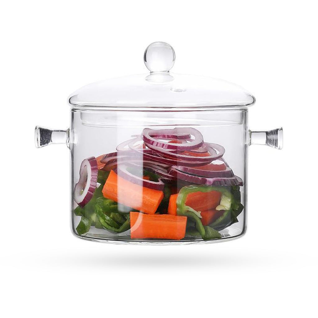 Olla De Vidrio Templado 1500 Ml Transparente Para Altas Temperaturas