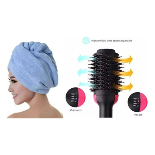 Cepillo Secador One Step Secado Rapido + Gorro Secador