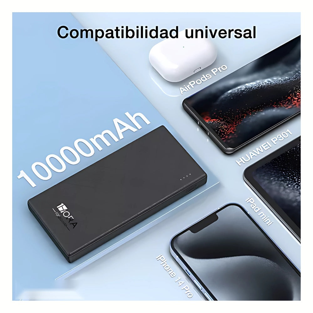 Power Bank Bateria Portatil 10000Mah 1Hora Con Indicador De Luz + Obsequio Soporte De Celular Tablet Giratoria