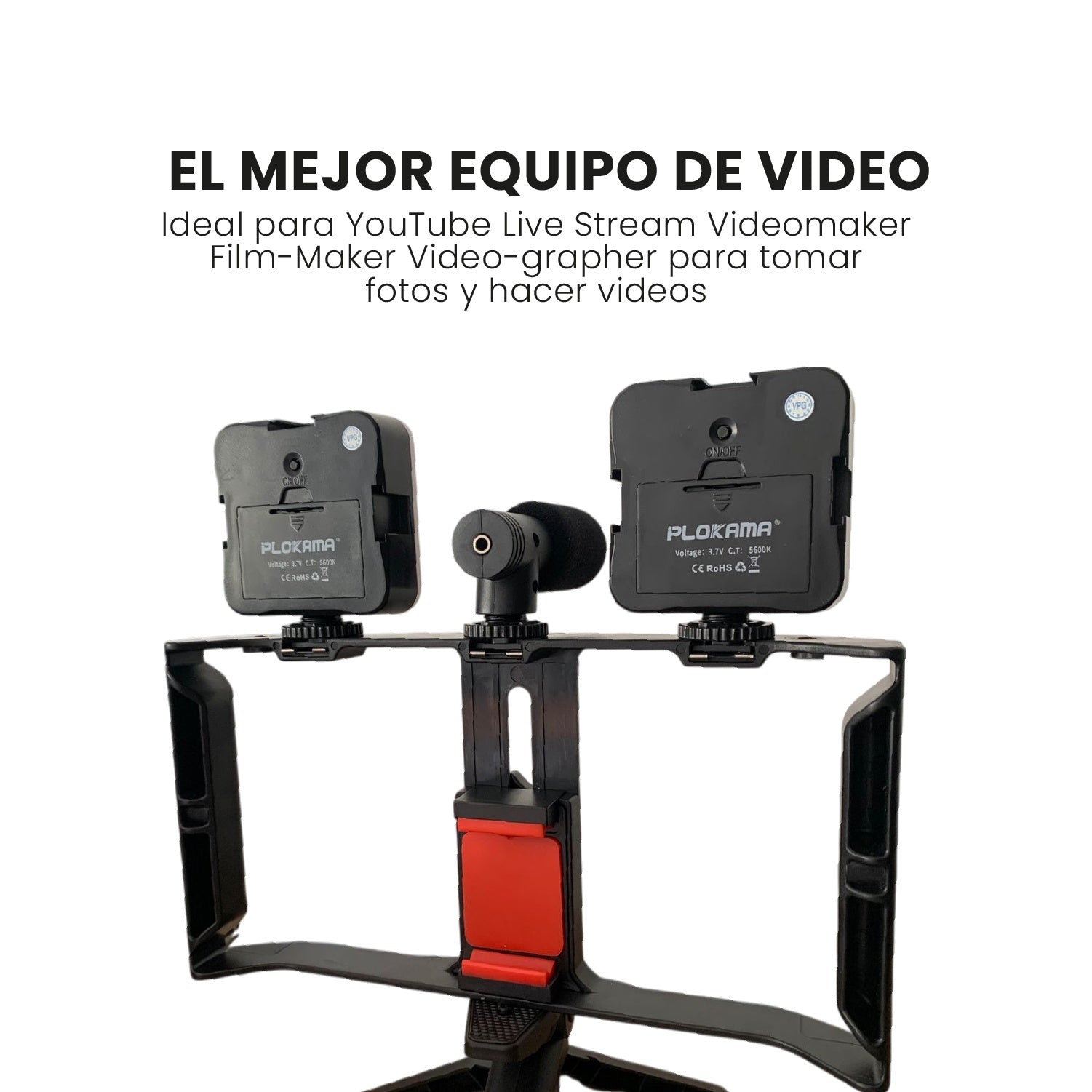 Soporte Profesional Making Crear Contenido Microfono Luz Led Rgb Estabilizador Ideal Tiktoks Youtube Instagram