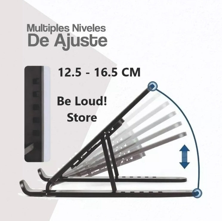 Base Portatil Tablet Ergonomica Reclinable 5 Niveles + Soporte Carga Celular