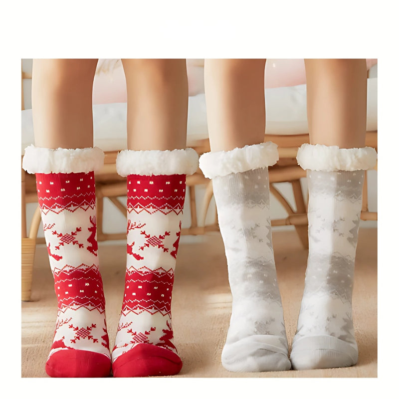 Combo Cinturon Termico Alivia Colicos Blanco + Medias Termicas De Peluche Ovejeras