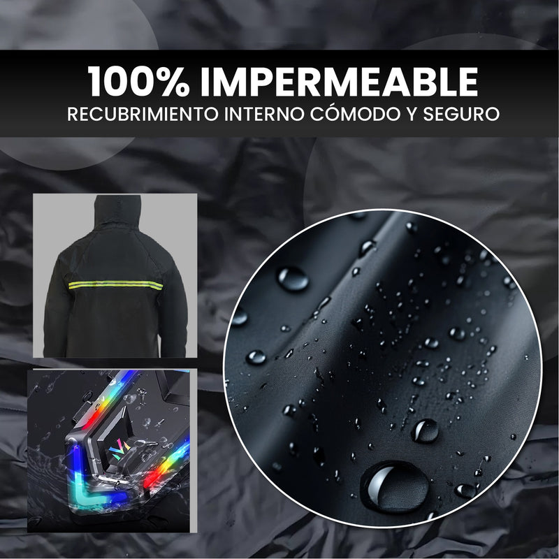 Impermeable Motero Talla L Con Intercomunicador Bluetooth Y20 Manos Libres