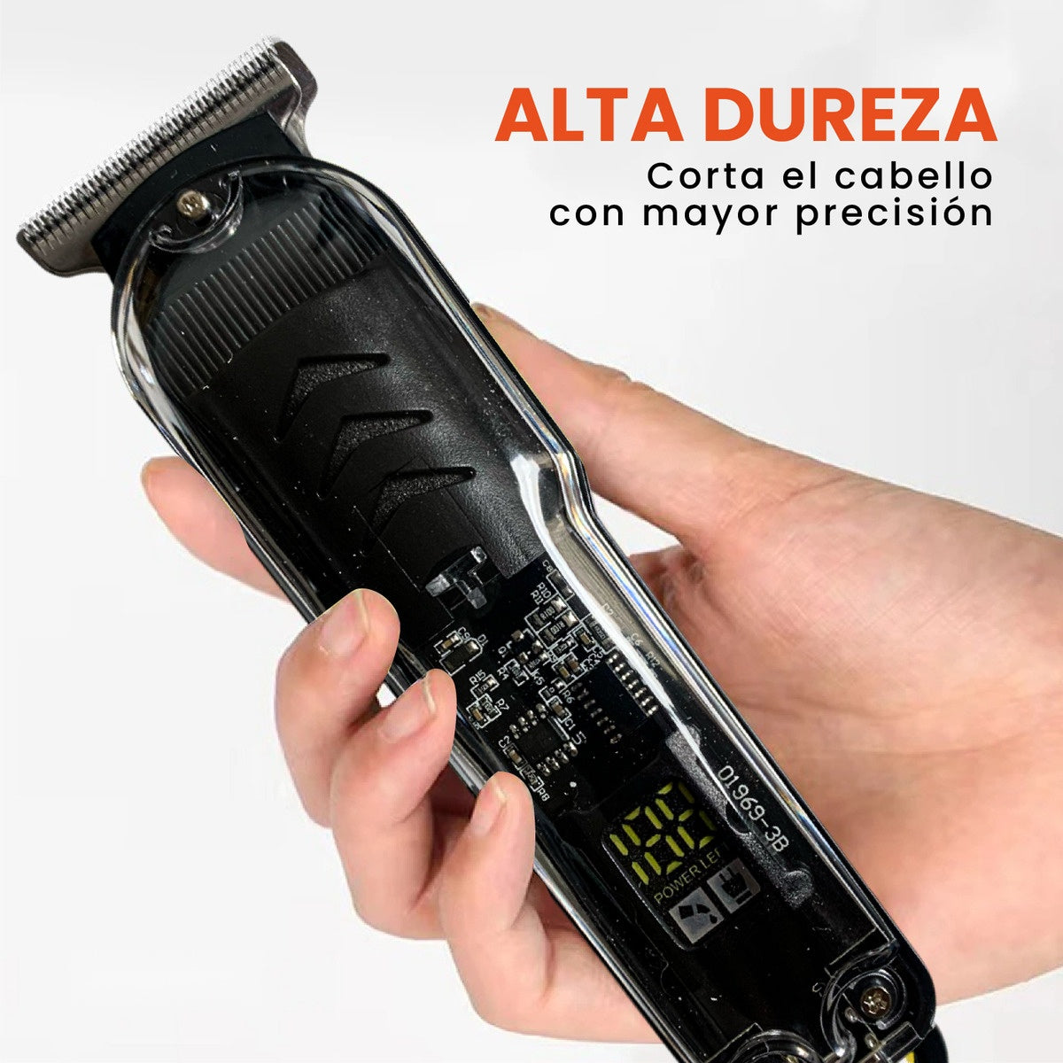 Patillera Recargable Inalambrica Con Guias Diseno Trasparente Ergonomic Clipper Innovo