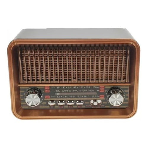 Radio Retro Am/Fm Hi-Fi Bluetooth Recargable Con Linterna Modelo Antiguo