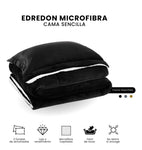 Edredon Cama Sencilla Reversible Ovejero Suave Negro Doble Fas