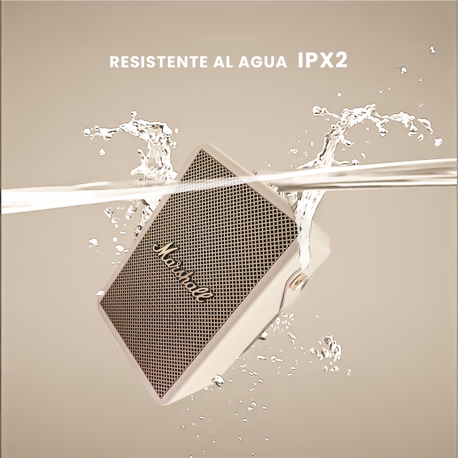 Parlante Retro Bluetooth Estilo Marshall Beige Potente Clasico Replica 1.1