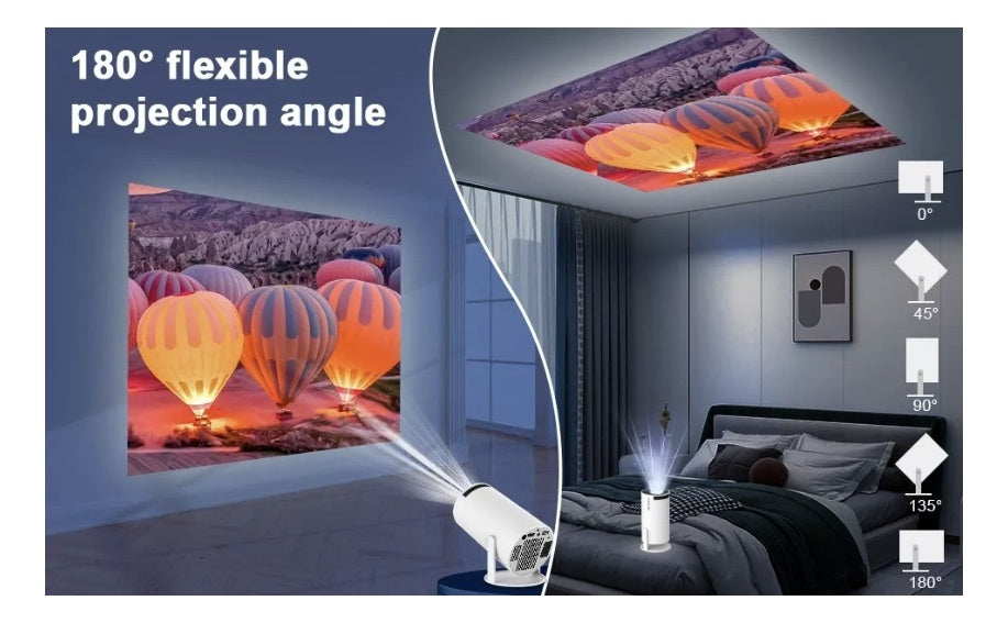 Mini Proyector Led Smart Android 11 Fhd 4500 Lumenes Wifi Bt Color Blanco