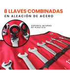 Juego Set Llaves Mixtas Chrome Vanadium 8 Piezas Rache Estuche