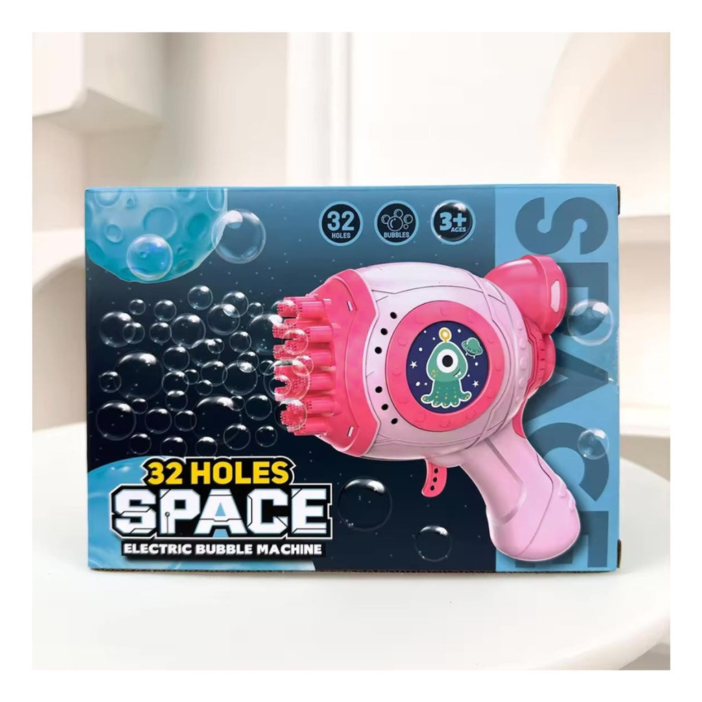 Pistola De Burbujas Electrica 32 Agujeros Burbujero Juguete