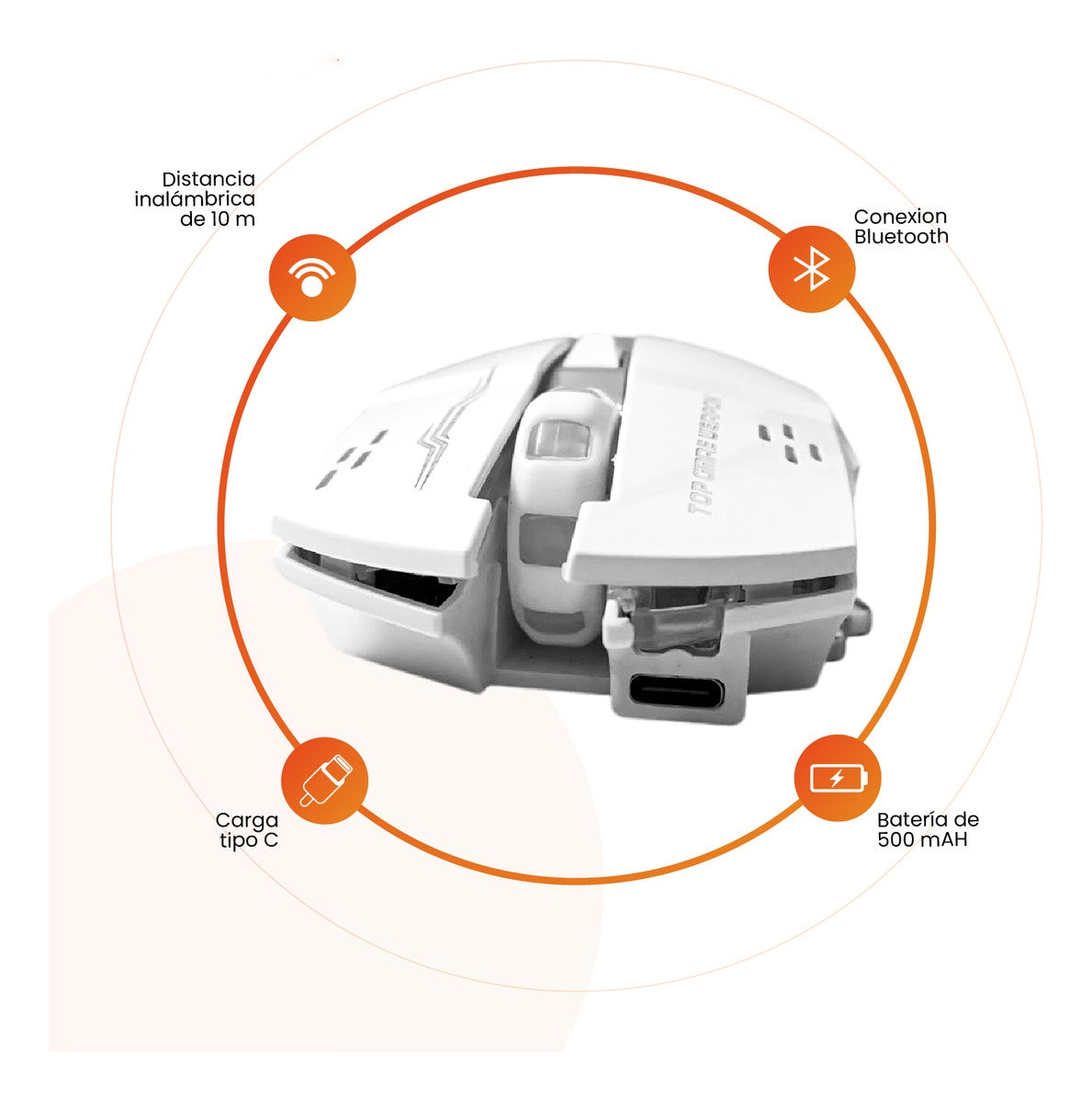 Mouse Gamer Inalambrico 6 Botones 2 En 1 Bluetooth Receptor Usb Con Luces Rgb