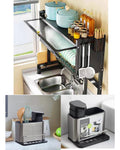 Platero Escurridor De Platos Organizador Tapa + Dispensador De Jabon Cocina