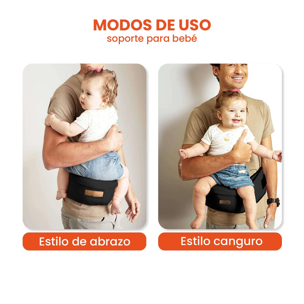 Canguro Portador Ergonomico Cintura Para Bebes De 0 A 4 Anos Negro Innovo