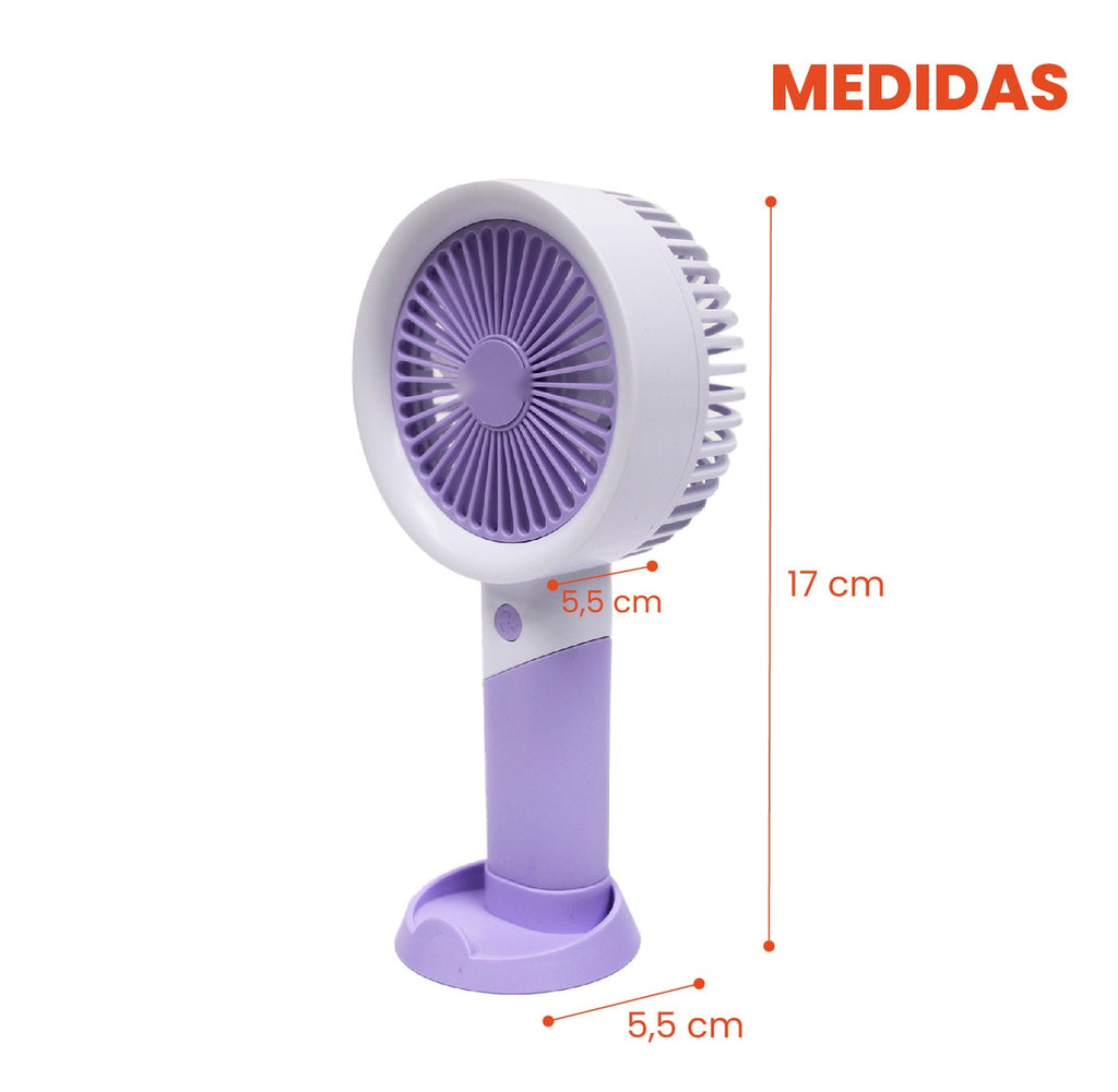 Mini Ventilador Recargable Soporte De Celular 3 Velocidades
