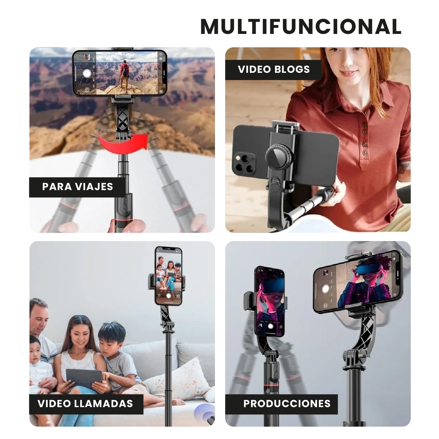 Estabilizador Gymbal Tripode Selfie Todo En 1 Aluminio Con Bluetooth L19 Profesional