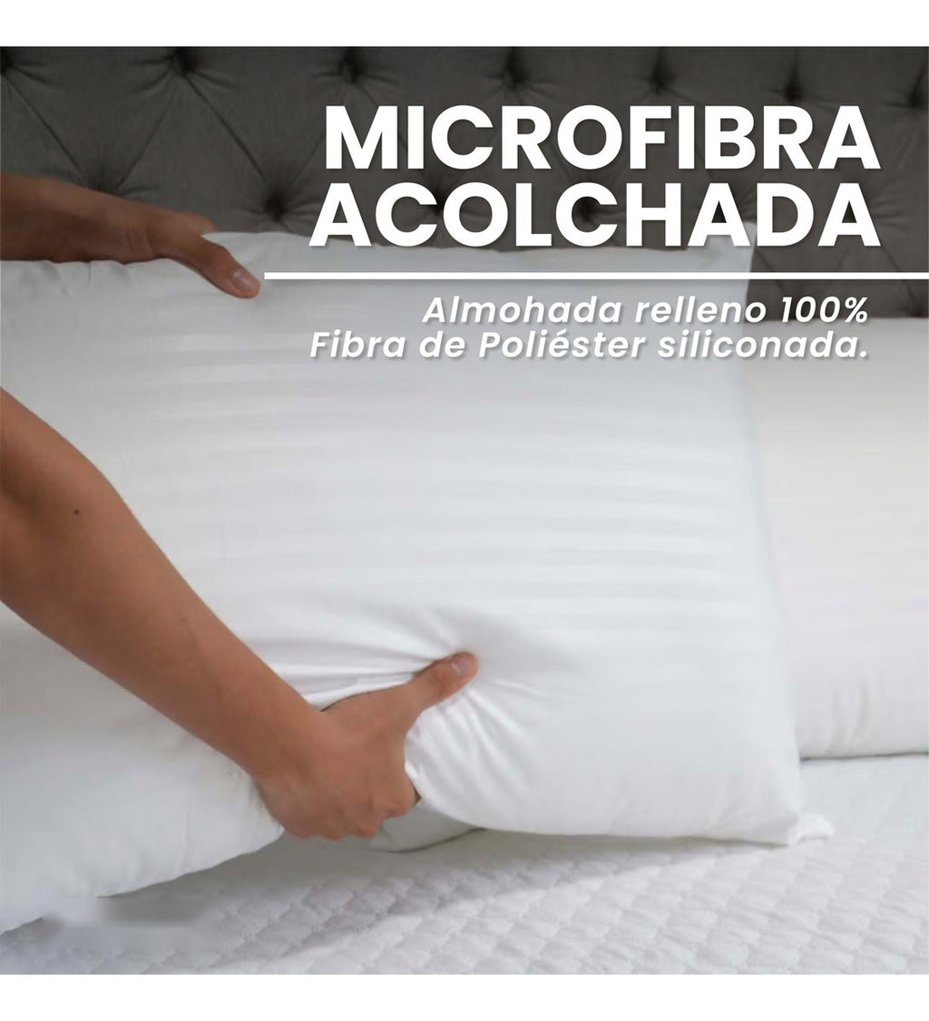2 Almohadas Confort Pareja Siliconado Acolchada Innovo