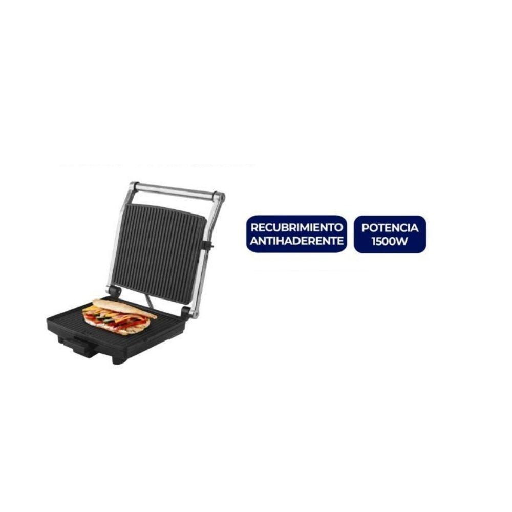 Asador Electrico Kalley 1500W Grill Sandwichera Parrilla Antiadherente