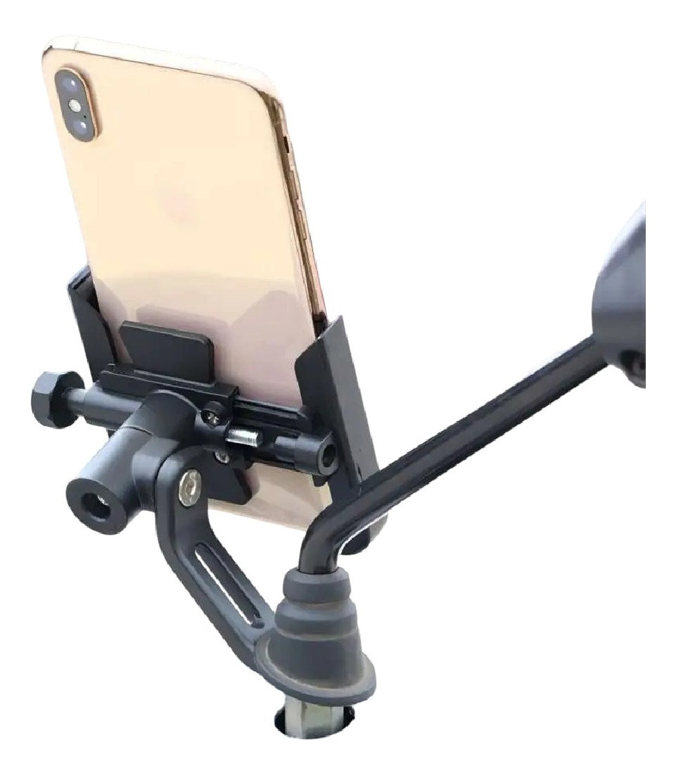 Soporte Holder Moto 100% Metalica Antirrobo Espejo Universal