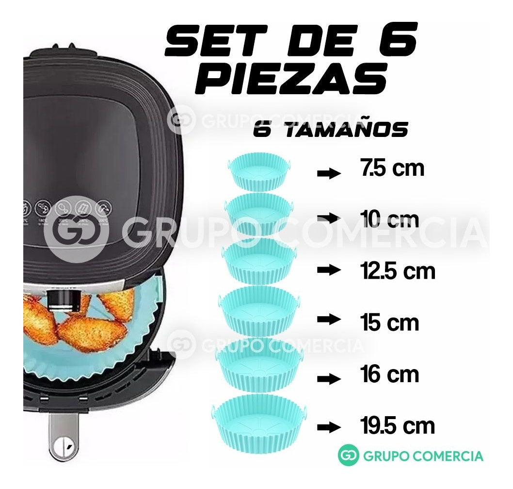 Silicona Molde Protector Para Horno Airfryer X 6 Tamanos