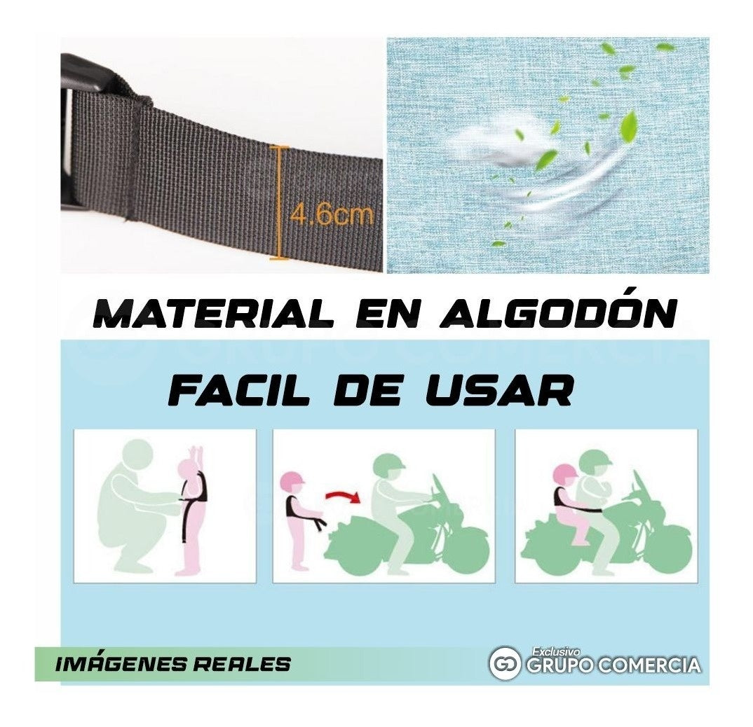 Sujetador Canguro Seguridad Ninos Para Moto/ Bicicleta Arnes