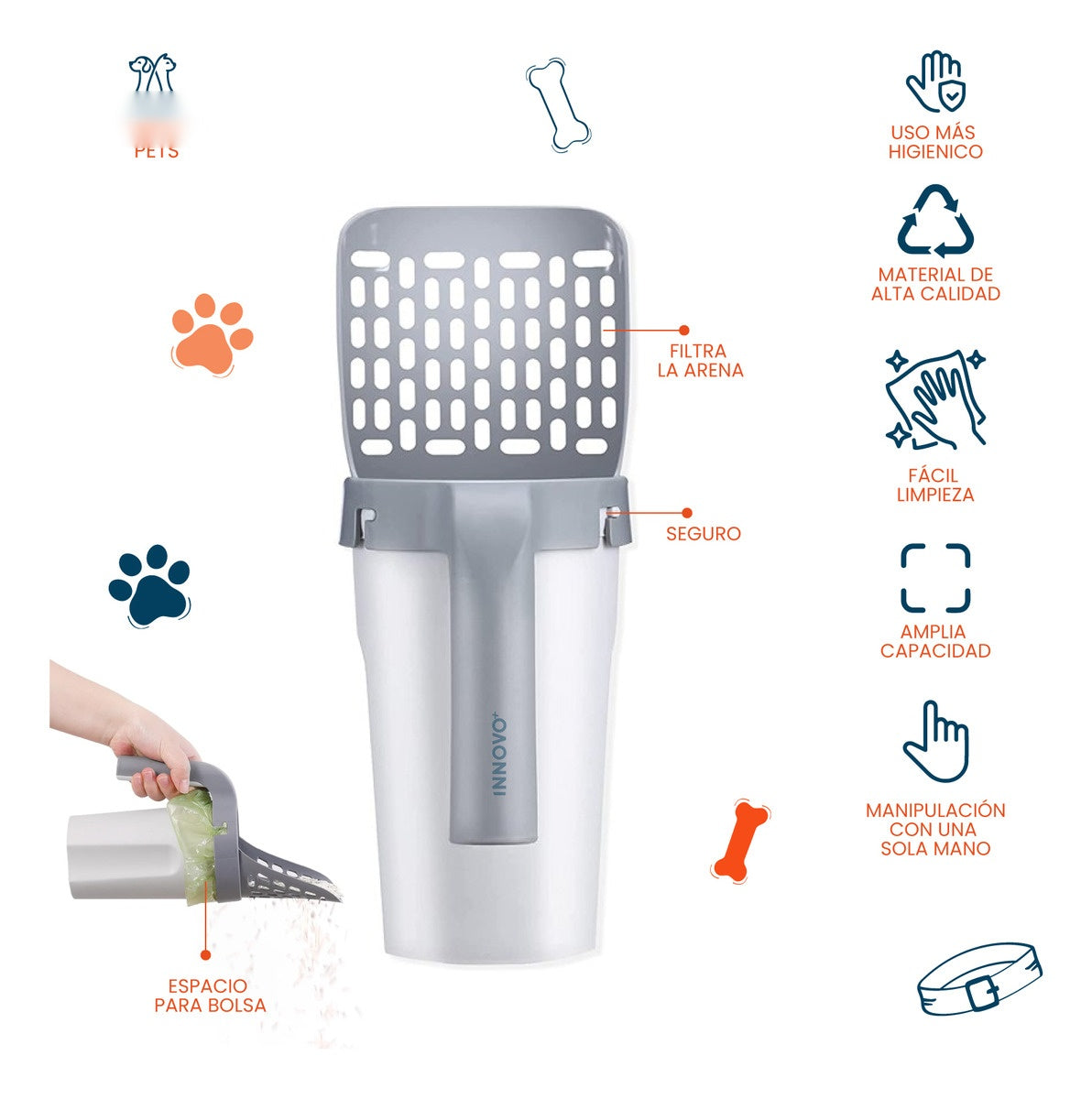 Pala Limpiadora De Arenero Para Gatos Practica Mascotas