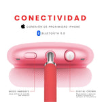 Audifonos Airpods Max 1.1 Replica Magnetica Full Sonido Bluetooth Estuche Rojo